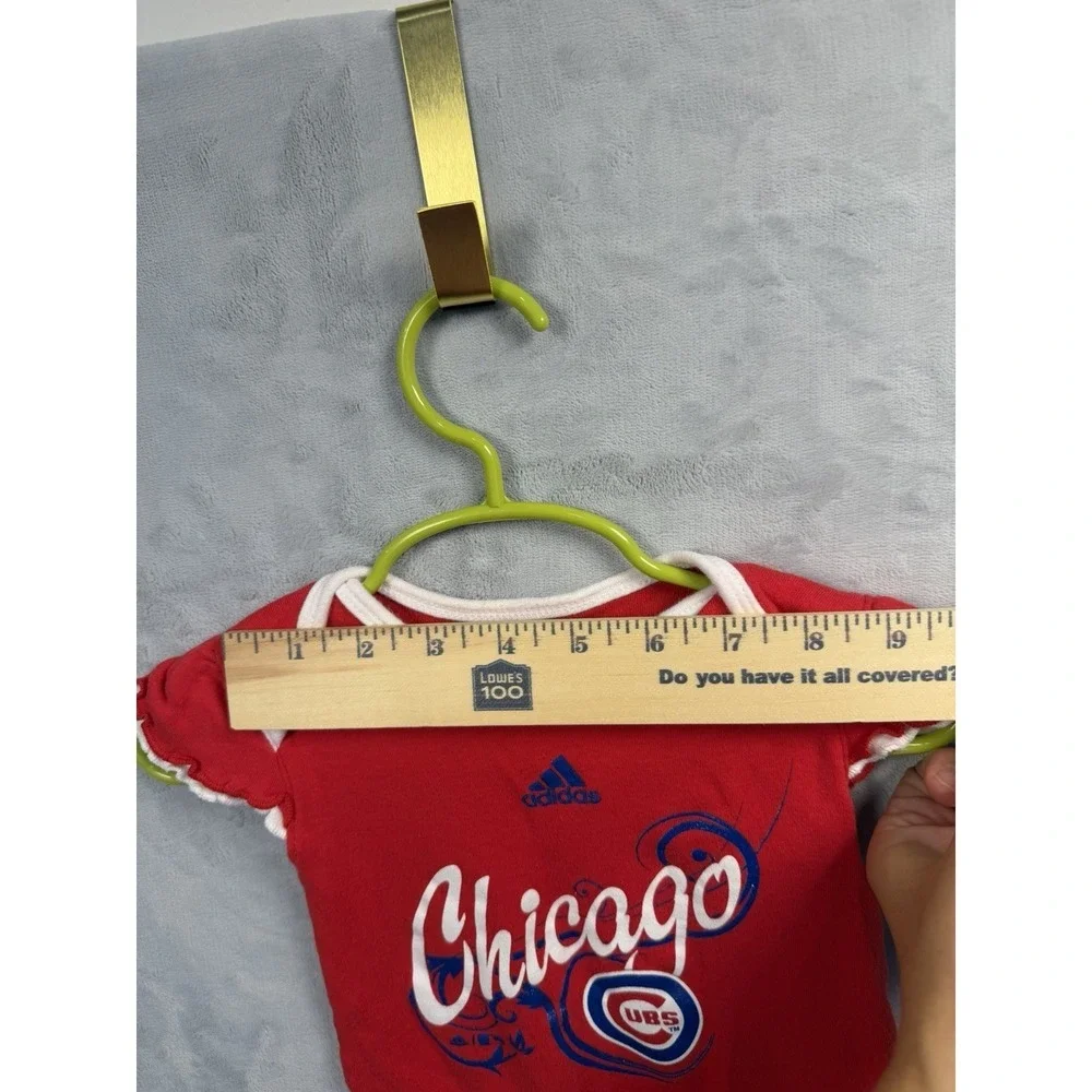 Adidas Chicago Cubs Baby Bodysuit 12 Months Red MLB Baseball Ruffle Sleeve